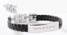 Freundschaftsarmband Armband Gravur geflochten personalisiert Partner Edelstahl