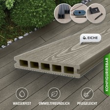 WPC Terrassendielen in Holzoptik Komplettset Diele 3m-5m, Komplettbausatz 6-80m²