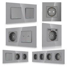 Glas Steckdose & Schalter