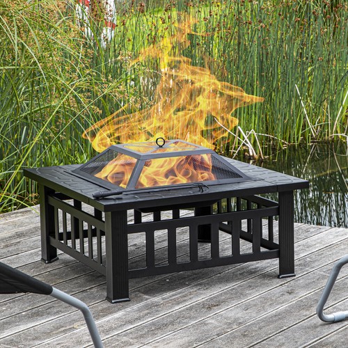 Feuerstelle mit steinoptik - feuerstelle,
