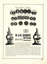Optische Werke Seibert in Wetzlar XL Reklame 1927 Werbung Mikroskop