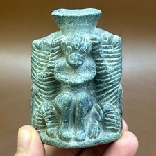 Schöne antike römisch griechische kleine seltene Steinflasche mit...