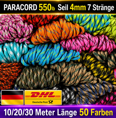 Paracord seile 550lb - paracord, 4mm