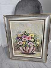 Schönes Ölbild Stillleben Blumen Blumenstrauß signiert F.Pericoll Pericoli?