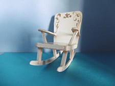 Vintage Lundby Puppenhaus Puppenstube Rokoko Schaukelstuhl Holz  1:18