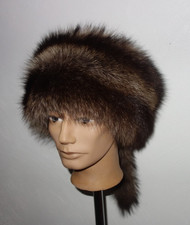 Waschbär Pelz Mütze Echtfell