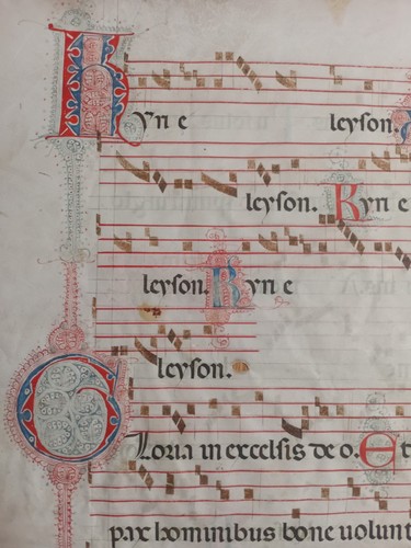 Orig antiphonary leaf vellum - orig,