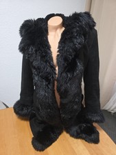 Faux Kunstpelz Schwarz Mantel