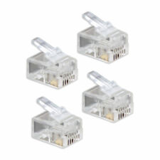 4x Modular Western Stecker Patch Netzwerk Anschlussstecker RJ12(6P4C) Verbinder