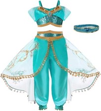 Prinzessin Kostüm Mädchen Belle & Moana Stil – 2-teiliges Set, Seidig Glatt,