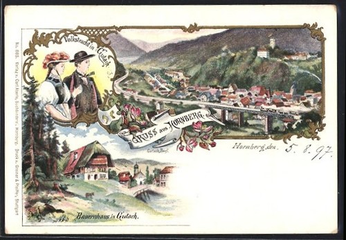 Lithographie hornberg - hornberg, /