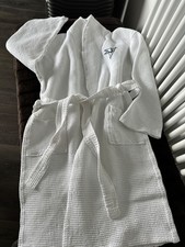 Bademantel Waffelpiquè Damen XS weiß Morgen Wellness Sauna Mantel Spa A Quality