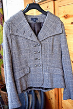 Damen Blazer 44 -H&M - (Maße beachten) - Fischgrät mehrfarbig Braun Töne