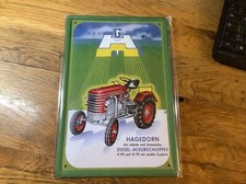 Blechschild Schild 20x30 Hagedorn Traktor Ackerschlepper 15 und 25 PS gewölbt KB