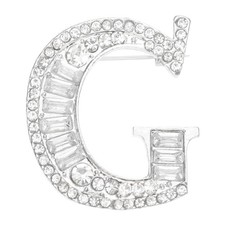 Buchstaben Broschen Anfangsbuchstabe G Strass Stecknadeln Silberfarben