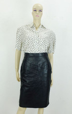 true vintage 80er jahre LEDERROCK schwarz gr. 38 bleistiftrock pencil skirt