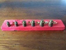 6 Gewichte Messing Vintage Kaufmannsladen Antik Spielzeug Puppen Stube miniatur