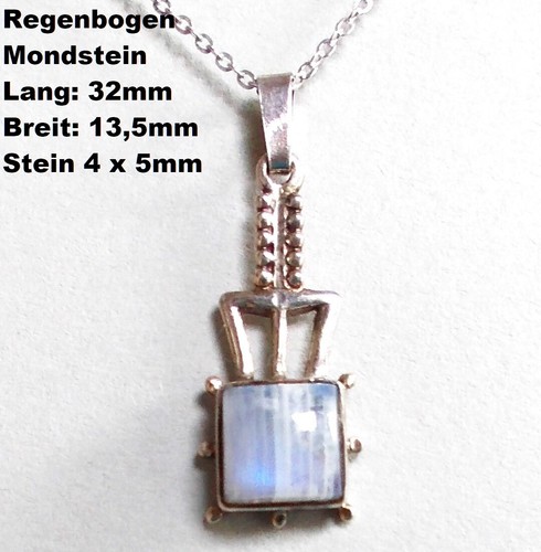 Regenbogen mondstein anhänger - regenbogen,