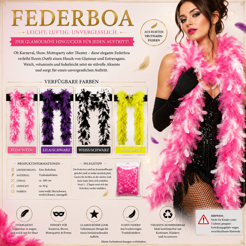 Federboa 180 g rosa - g,
