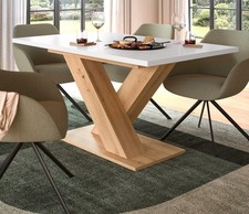 Esstisch in weiß und Artisan