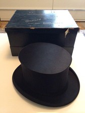 Klappzylinder Chapeau Zylinderhut Größe 56 + Reisekoffer 