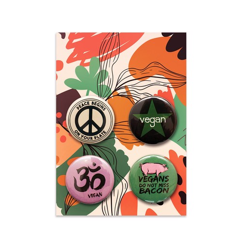 Veganes anstecker set - veganes,