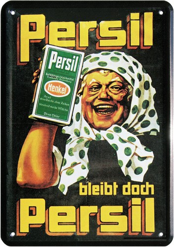 Blechpostkarte persil bleibt - blechpostkarte,