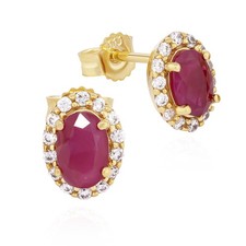 Paar Solitär echt Rubin