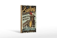 Holzschild 12x18cm Surfing