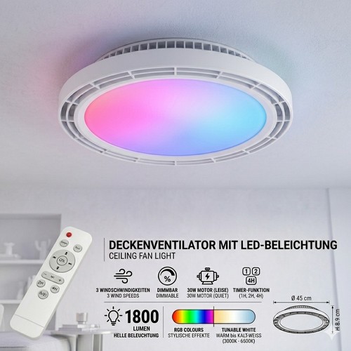 Led deckenventilator mit licht - deckenventilator,