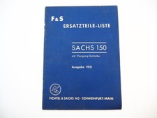 Fichtel Sachs 150 Motor mit 4 Gang Getriebe Ersatzteilliste 1951