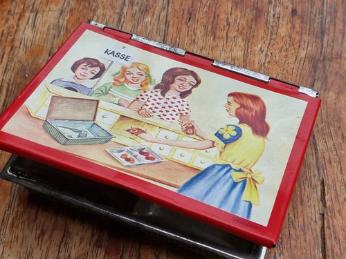 Vintage blech geldkassette - vintage,