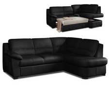 Ledersofa - schwarz -
