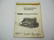 Hassia DKA Drillmaschine Betriebsanleitung Ersatzteilliste 1993