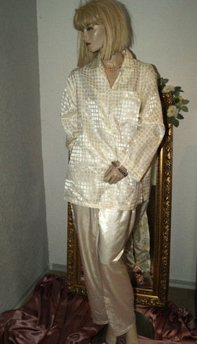 Satin pyjama schlafanzug - satin,