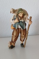 Krippenfiguren Holz,  Schäfer mit Schaf 