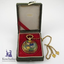 Kunstvolle, Vintage Cloisonne Emaille Taschenuhr, Vergoldet (E3880)