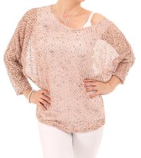 Neues meliertes Fledermaus-Top