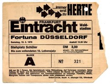 Ticket BL Eintracht Frankfurt - Fortuna Düsseldorf 1977/78!!!