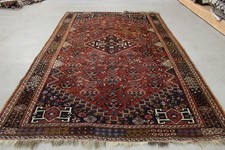 Antik handgeknüpfter Alte Perser Shiraz Teppich 255 x 160 cm ca 90 Jahre alt