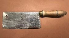Altes Küchen Metzger Fleischer Hackmesser gestempelt 28x7cm 1880-1930 Sammlerstü