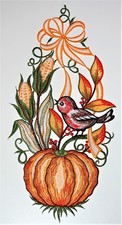Fensterbild herbst kürbis - fensterbild,