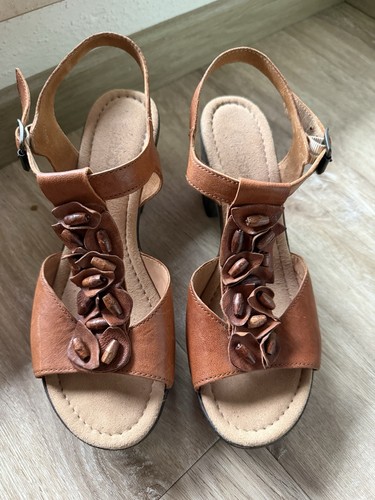 Gabor leder sandale keilabsatz - leder,