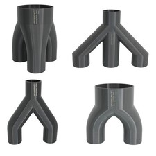 Robuste 2 & 3-Wege Abzweig Verteiler für Zyklon Absaugung Zentrale Absauganlagen