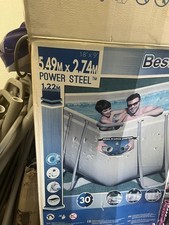 Bestway Power Stee Frame Pool Komplett-Set mit Sandfilanlage 549x274x122cm