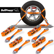 4x BullPower Spanngurte Auto Zurrgurte PKW Reifengurte Autotransport 2000kg 35mm