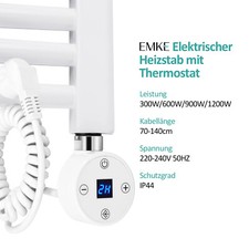 Elektroheizstab Heizpatrone Badheizkörper 300W-1200W Temperaturregelung EMKE