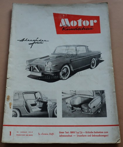 Motor rundschau 1959 bmw - rundschau, 1/1959