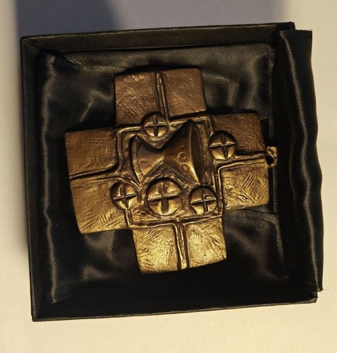 Kommunionkreuz bronze 60er - bronze,