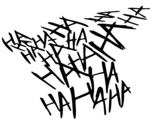 Schriftzug hahaha joker - schriftzug, 15cm